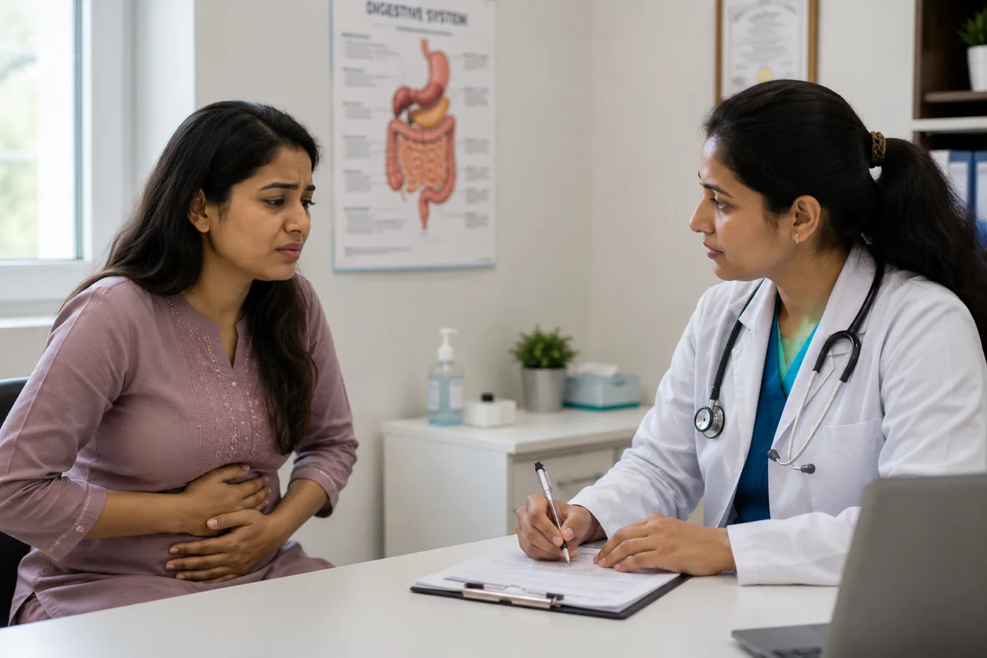 General physician consultation for digestive symptoms