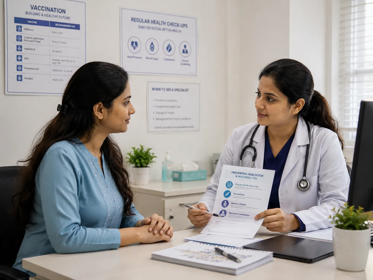 Preventive health discussion with a general physician